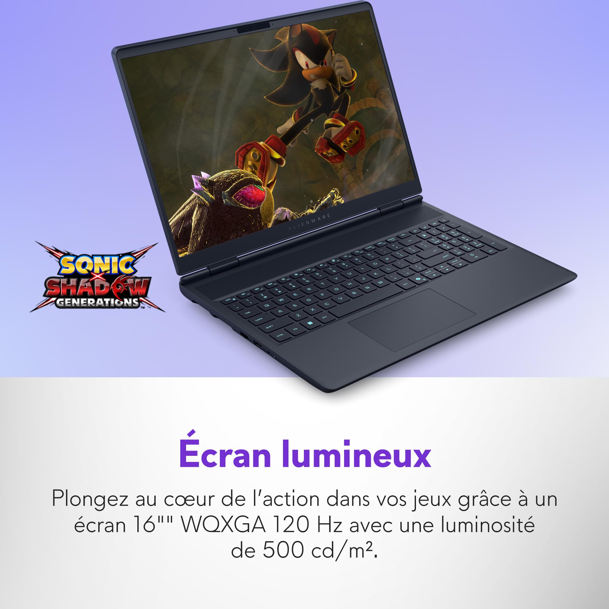 Alienware 16x Aurora PC Portable Gaming AC16251-16" WQXGA 240Hz G-Sync, Intel Core Ultra 9 275HX Series 2, NVIDIA GeForce RTX 5070, 32Go RAM, 1To SSD, Windows 11 Home, Clavier RGB AlienFX Azerty