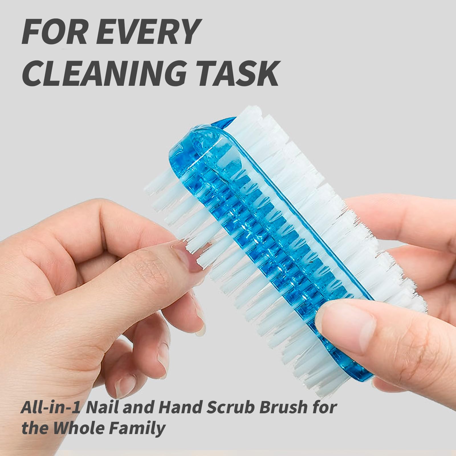 Paquete de 2 cepillos de limpieza de uñas, limpiador de uñas con cerdas suaves y rígidas, cepillo de uñas para hombres, mujeres, niños, cepillo de uñas de 2 lados para una limpieza eficaz