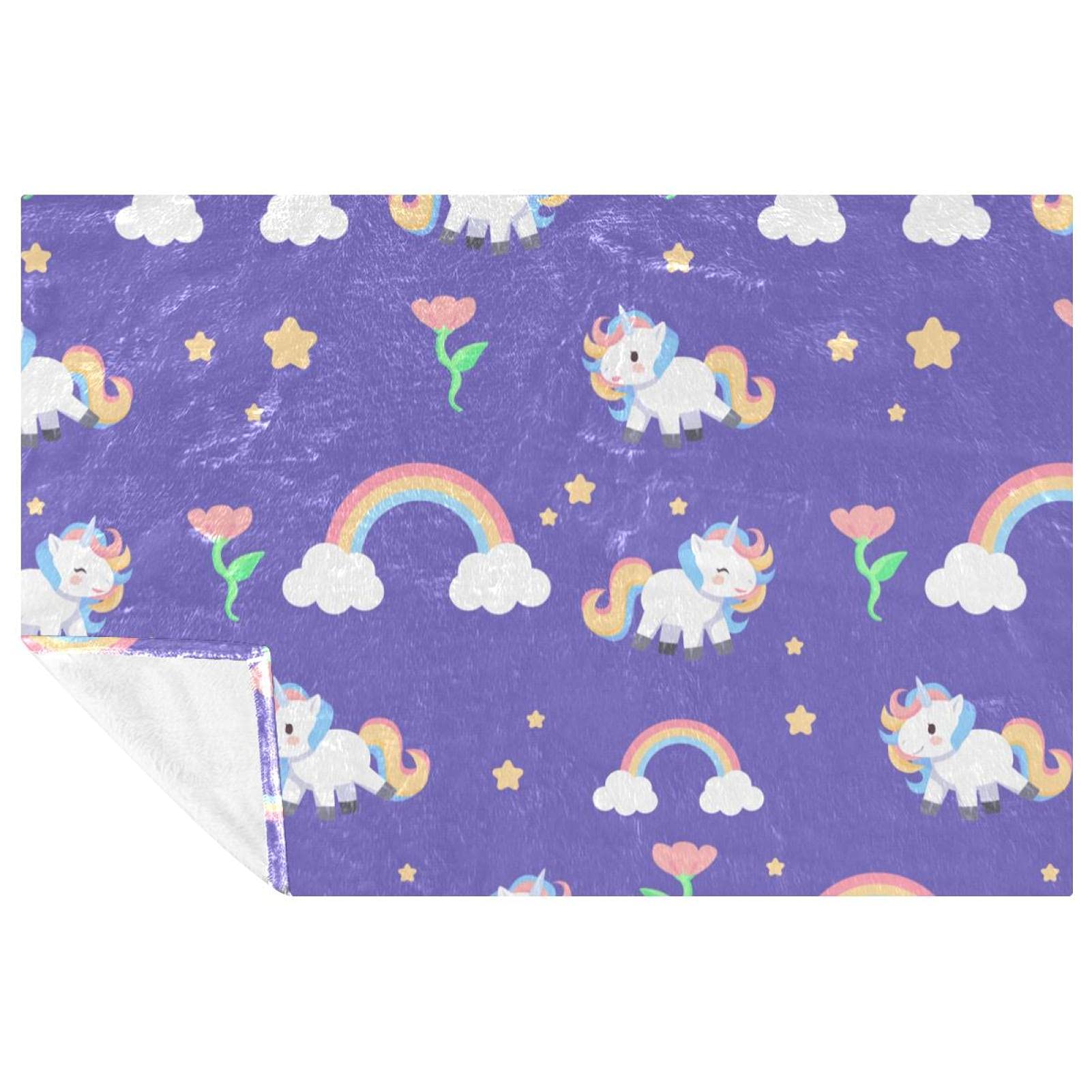 Plaid licorne doux pour pique-nique et camping en plein air 150x100