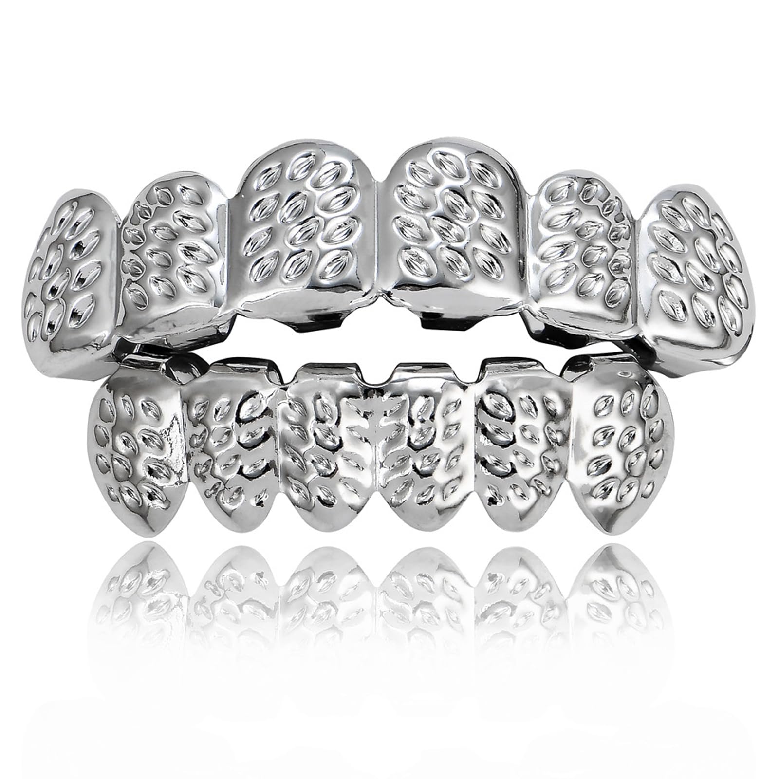 Qiwenr Hip Hop Teeth Grills, Rapper Braces, Bottom Grills, Hip Hop Custom Fit Polished Teeth Grillz