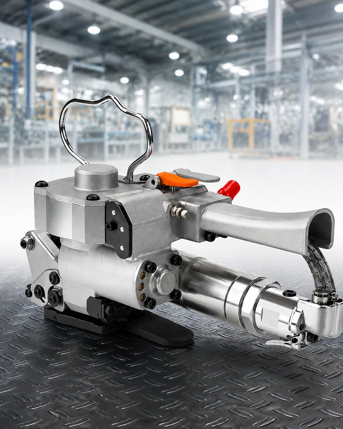 Pneumatisches Umreifungsgerät, 3-In-1 Automatische Umreifungsmaschine Mit 3500n Spannung, Reibschweißen Und Schneiden, Schnurloses Handgerät Für Kunststoffbänder Im Industriebereich