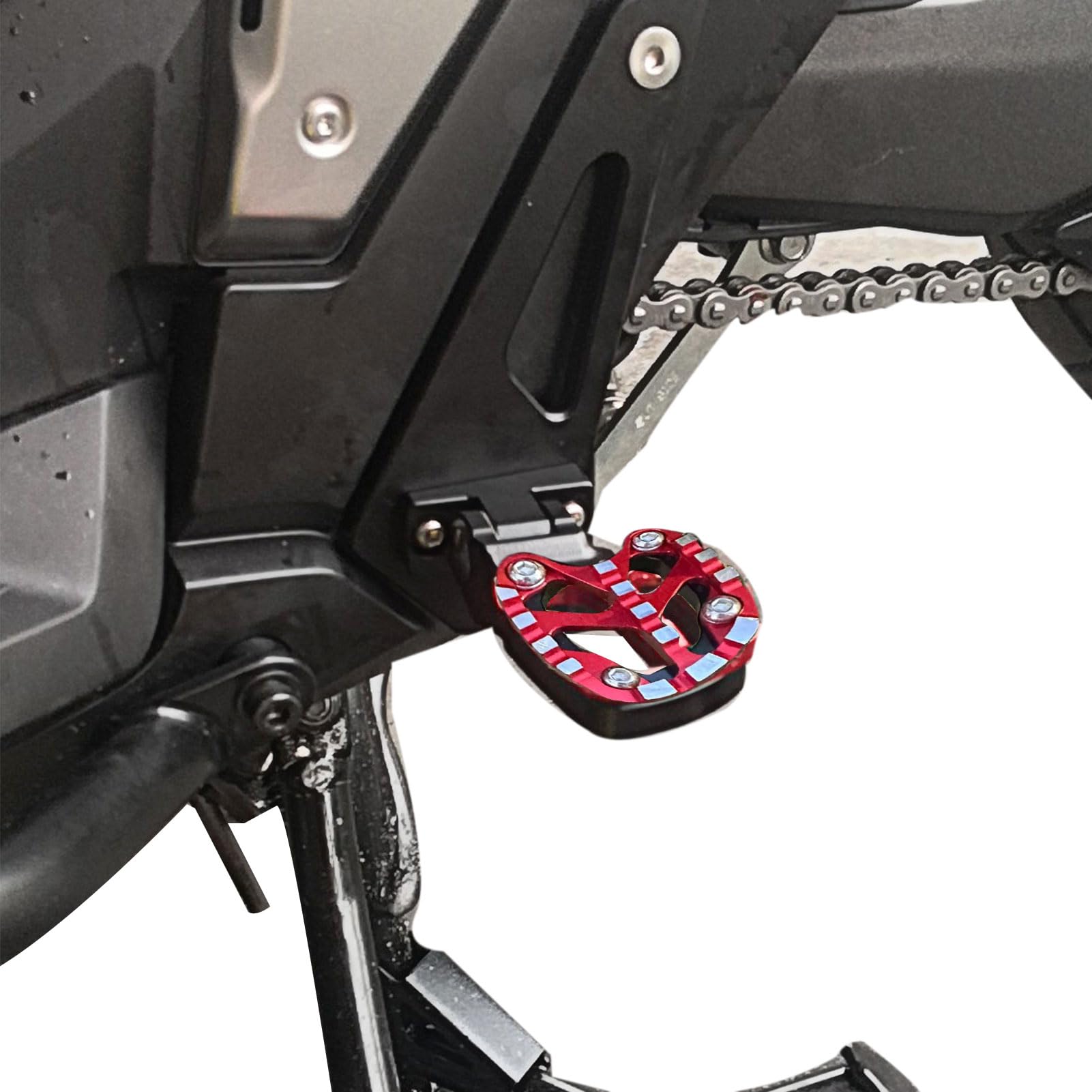 Accessori moto Alluminio CNC pieghevoli pedane posteriori poggiapiedi passeggero Piedi Pegs Pedale compatible with X-ADV 750 XADV750 XADV 750 2021-2025 (Rosso)