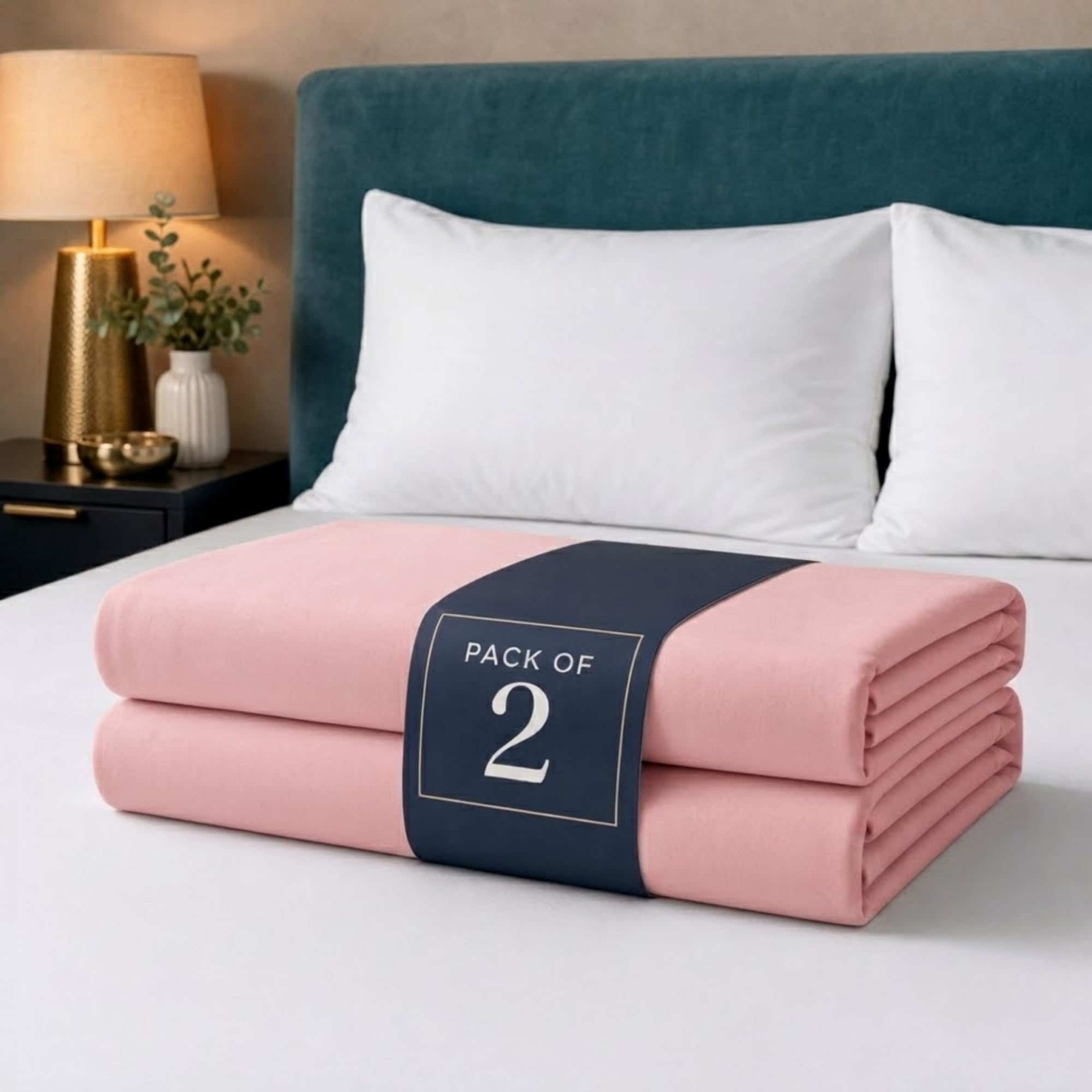 Z&A Bedding Pink Fitted Sheet 2x King - 30CM Extra Deep Elastic Corners Bedsheet, Soft Brushed Microfibre Sheet, Washable, Shrinkage & Fade Resistant — image 1