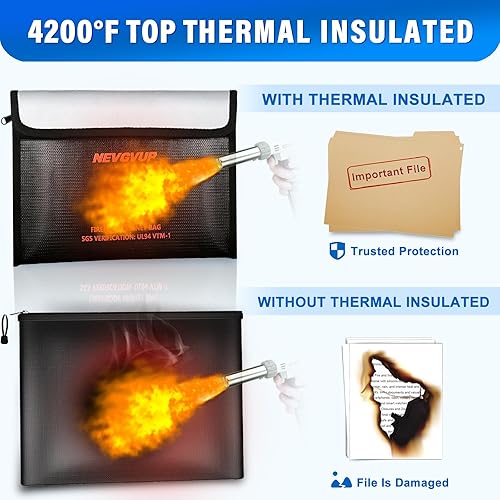 Miniatura 6 de Caja fuerte con libro de diversión con bolsa de dinero ignífuga de 4200 F y cerradura de combinación, 10.5 x 7.9 x 2.5 pulgadas, caja de