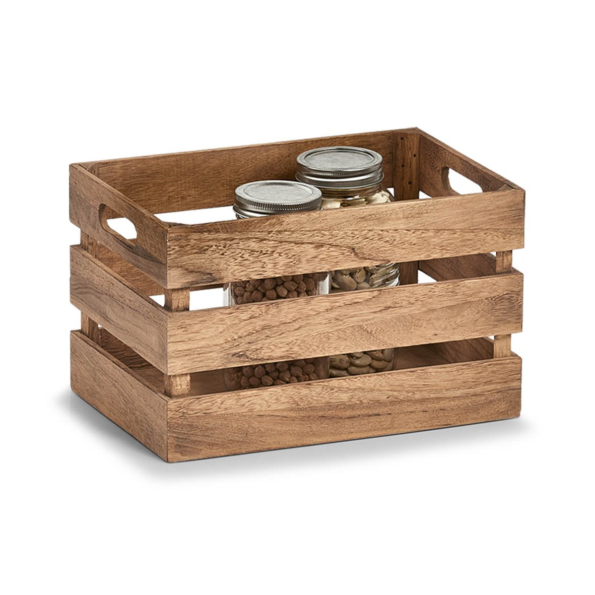 Caja de almacenamiento vintage Zeller 15165, madera, natural, aproximadamente 31 x 21 x 19 cm