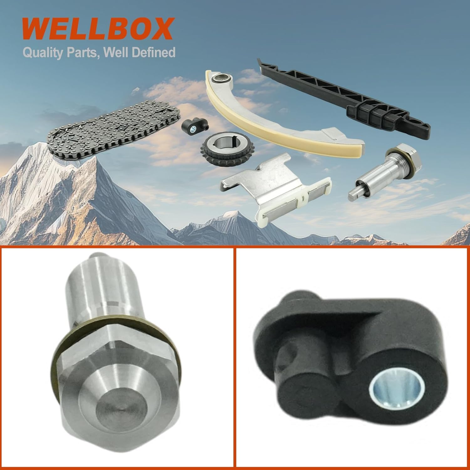 Engine Timing Chain Kit with Tensioner for Chevy, GMC, Olds, Pontiac, Saab, Saturn, Buick - Compatible with HHR, Equinox, G5, 9-3, Ion, Sky, LaCrosse & More