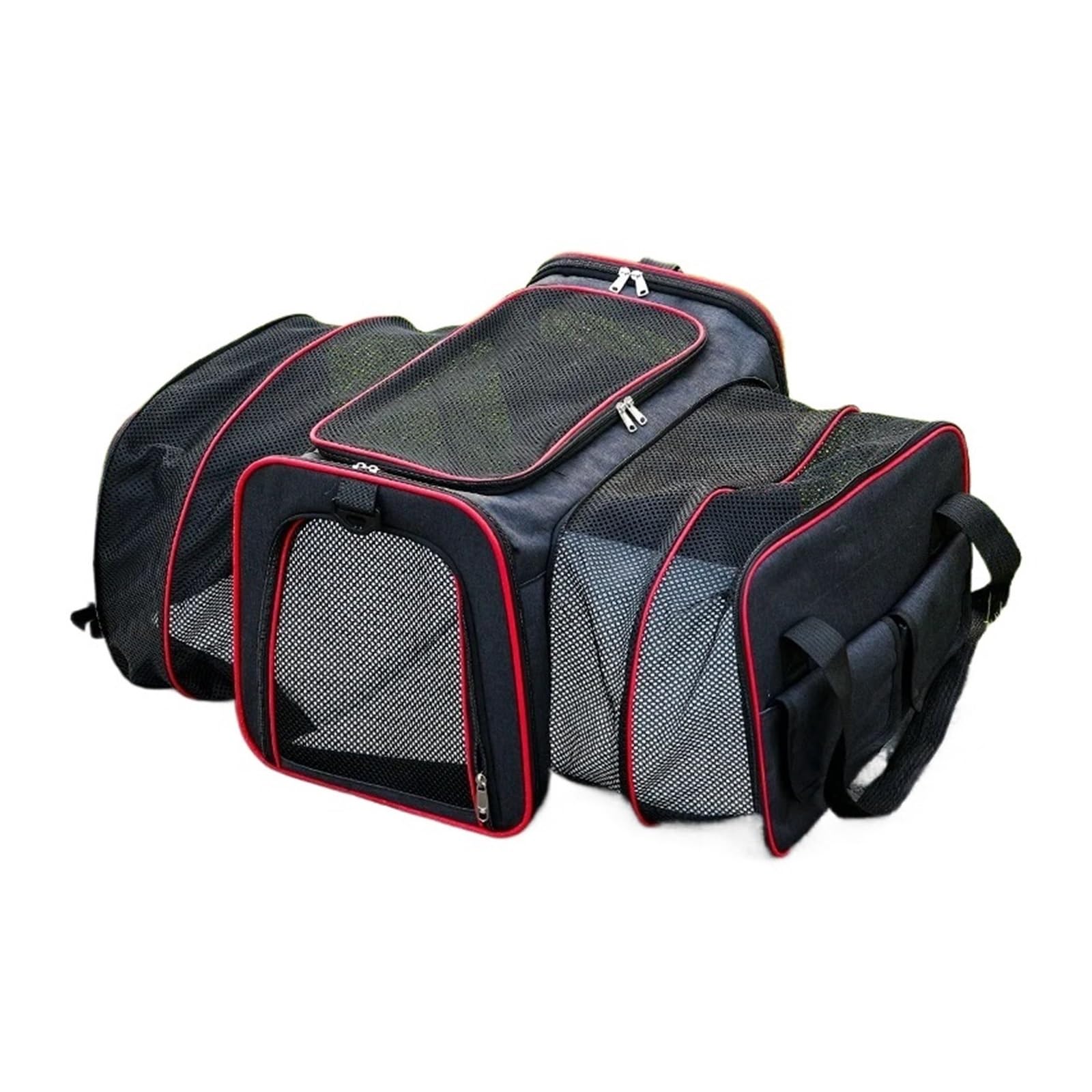 Sac de transport pour chats respirant et pliable à roulettes gris