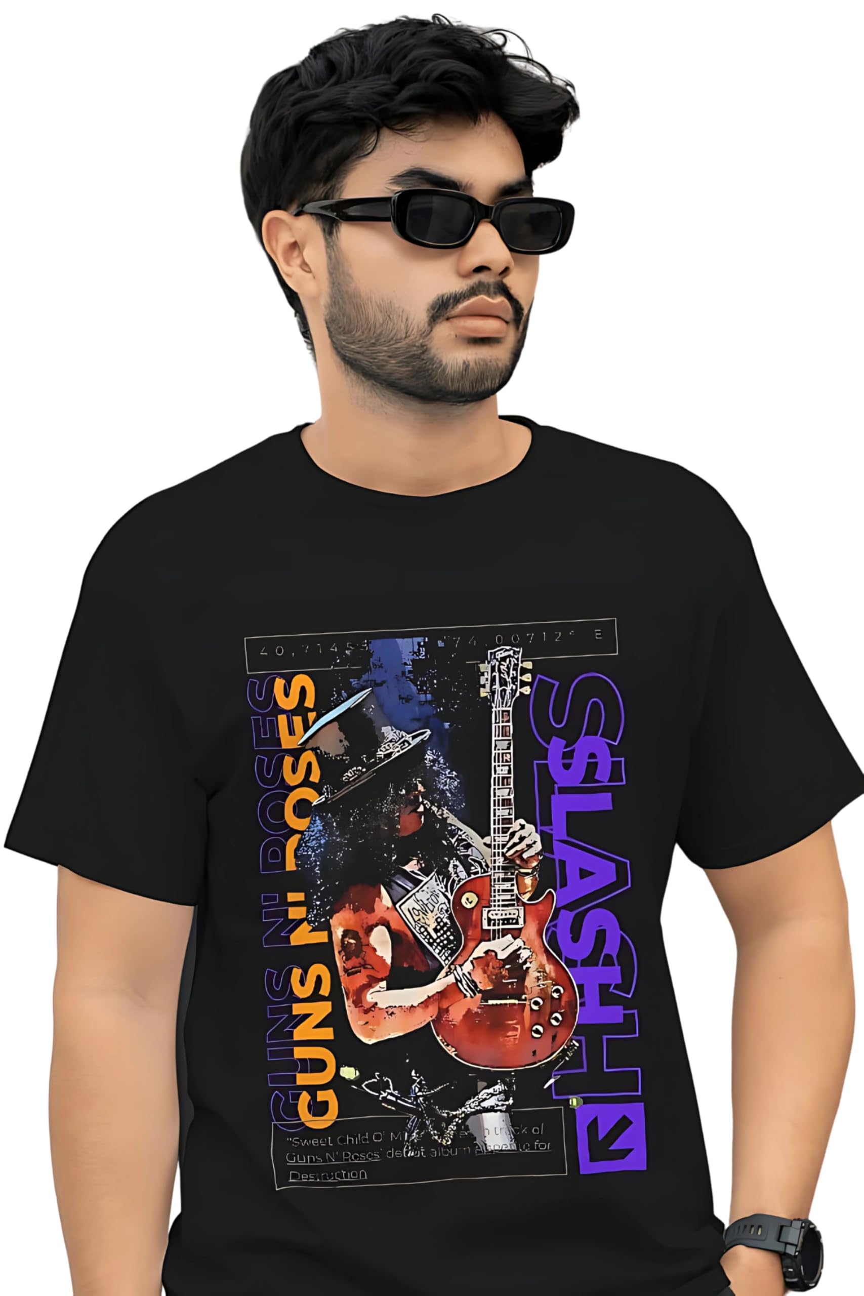 bratmaz Guns N' Roses Rock Band Graphic T-Shirt, Black Cotton, Music Theme Print-picture-36