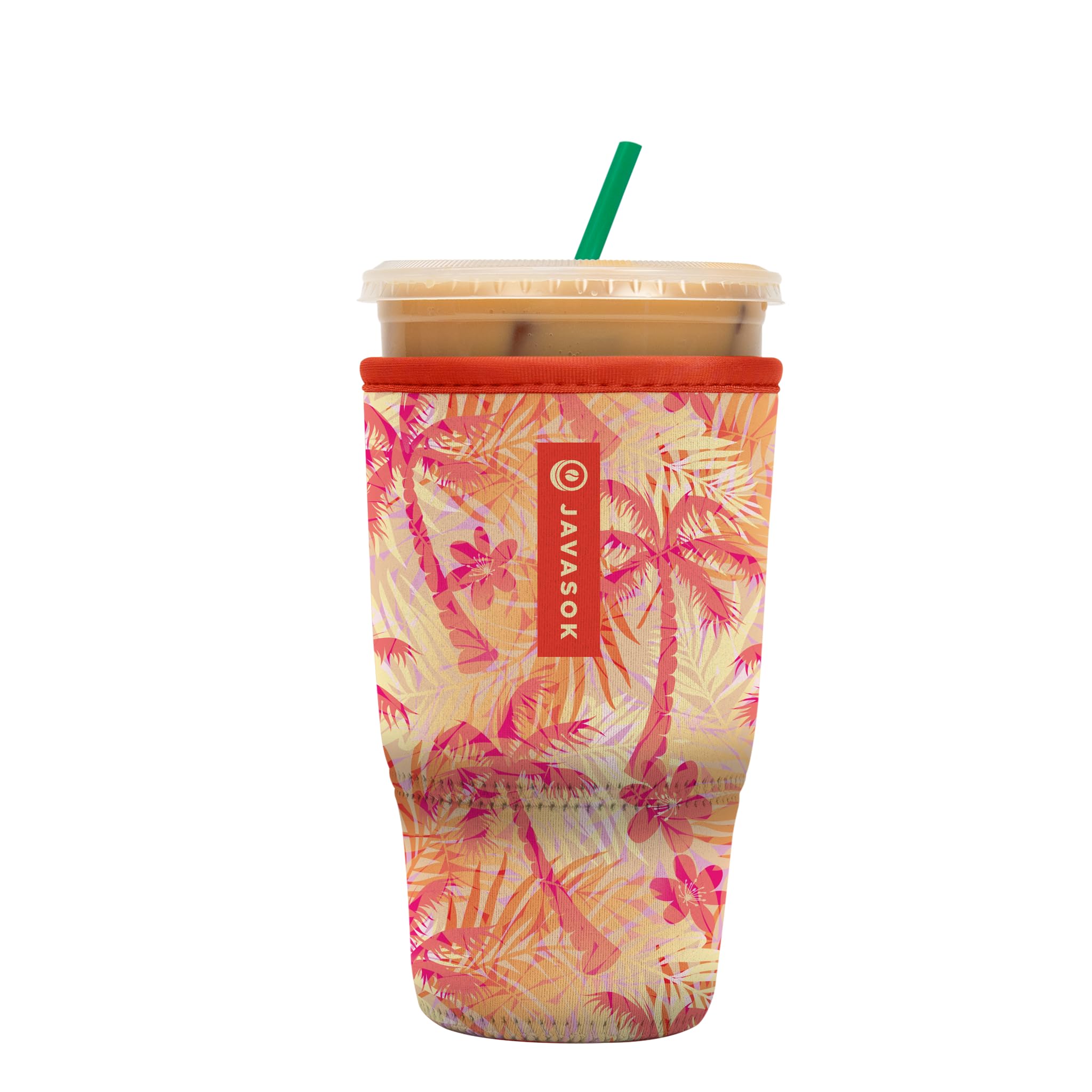 Sok It JavaSok Iced Coffee &amp; Cold Soda Insulated Neoprene Cup Sleeve (Tropical Dream, Large: 30-32oz)