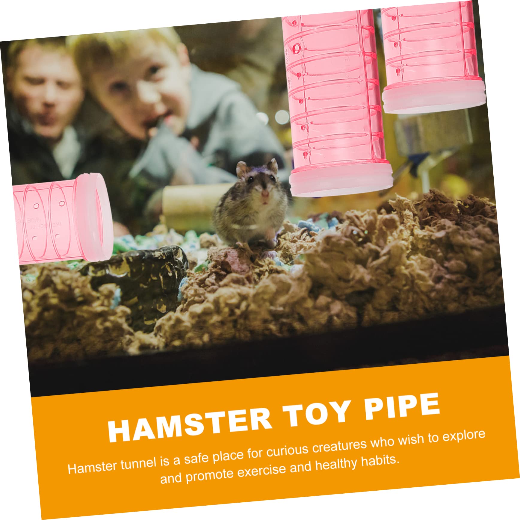 Selbstgemacht Hamster Kunststoffrohr Hamsterkäfigröhre 12 Stück Rosa | Kunststoff, für Tierkäfige, Modularer Aufbau, 12 Teile, Passend für Hamster
