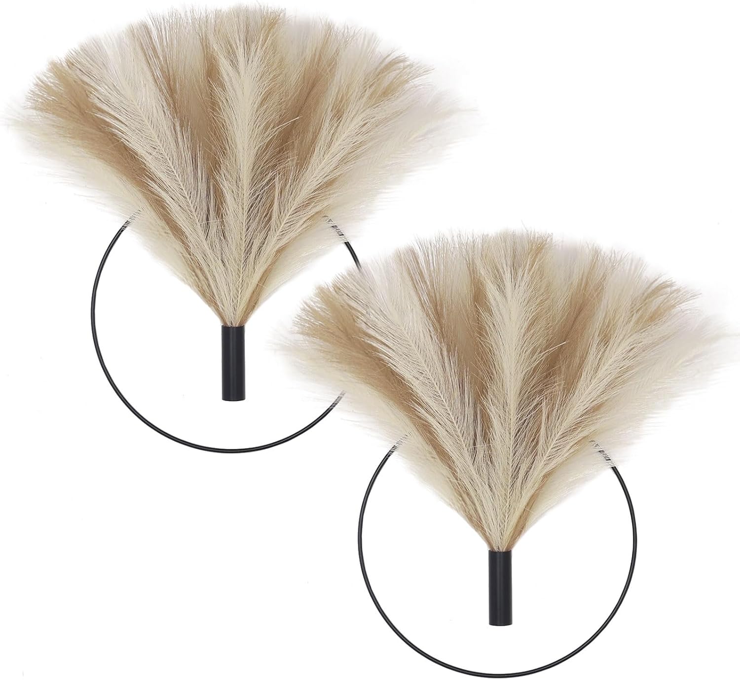 Pretty Jolly Boho Wall Decor, Wall-Mounted Metal Wall Decor, Hanging Artificial Pampas Display, Wall Art Living Room, Bedroom, Bathroom,Plant 2 Pack