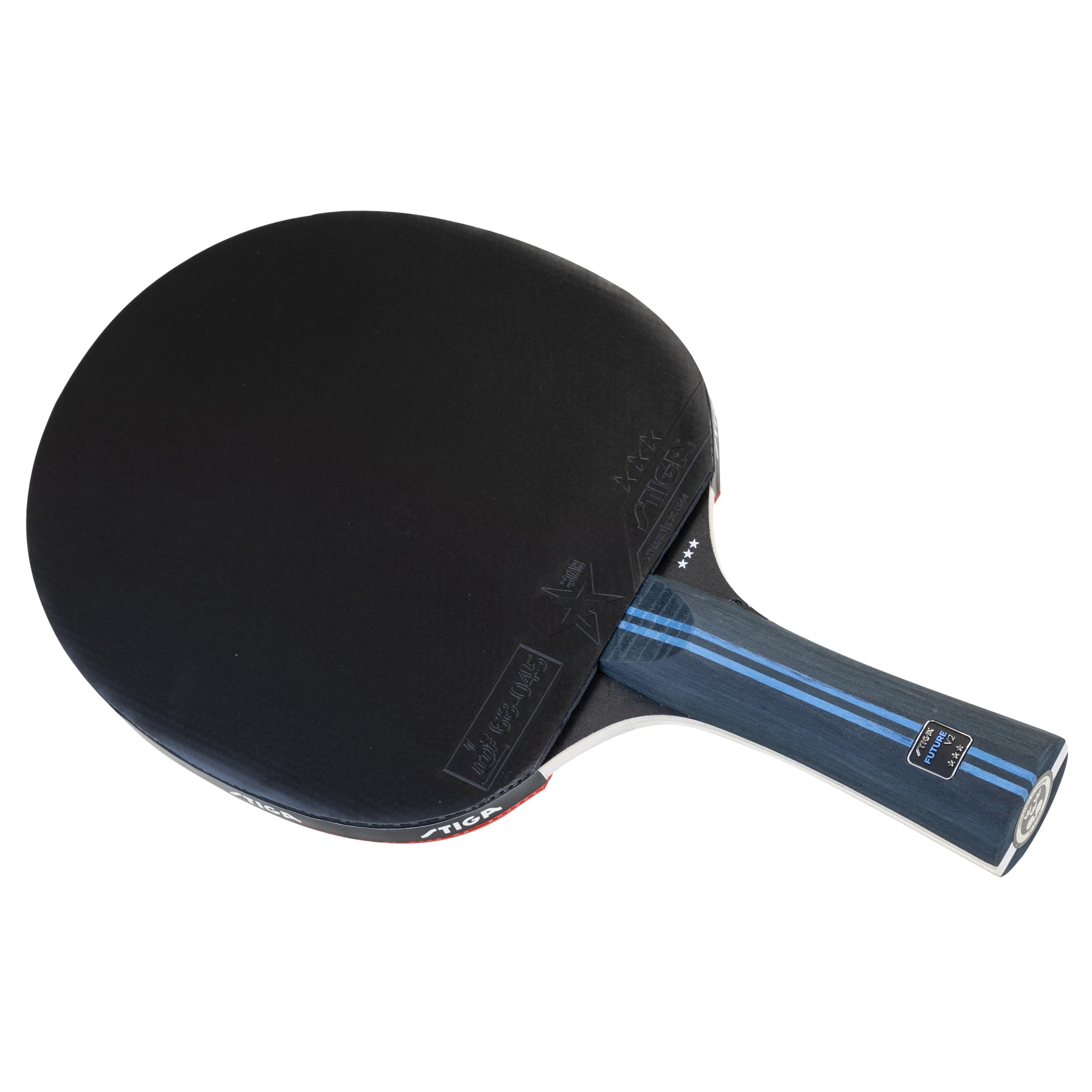 STIGA Raquette de Tennis de Table Future V2 – Raquette 3 Étoiles Offensif, Bois 5 Plis, Manche Concave, WRB Technologie, Revêtement ITTF Star 3, Mousse 2,0 mm