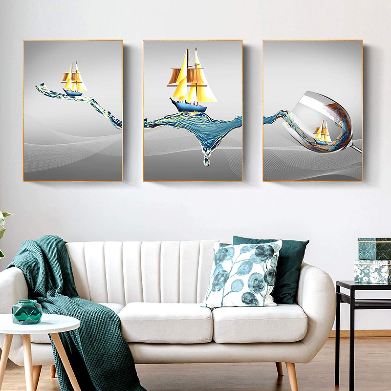 Amazon.co.jp: キャンバスプリント モダンミニマリストガラスアート