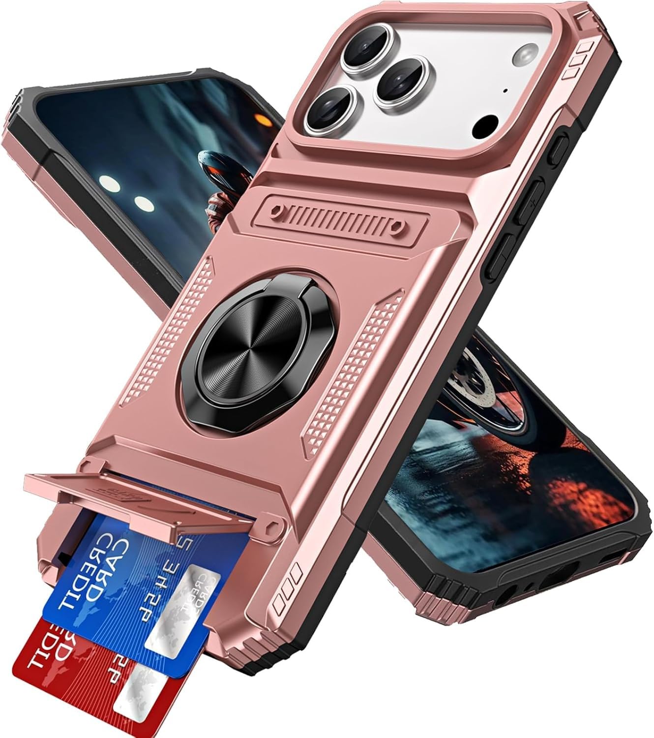Coque iPhone 13 Pro Max Or Rose Idéale pour Sortir sans Portefeuille - 8
