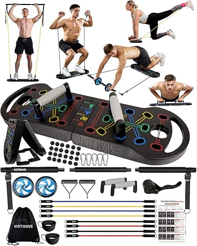HOTWAVE Push Up Board Fitness, Portable Foldable 20 in 1