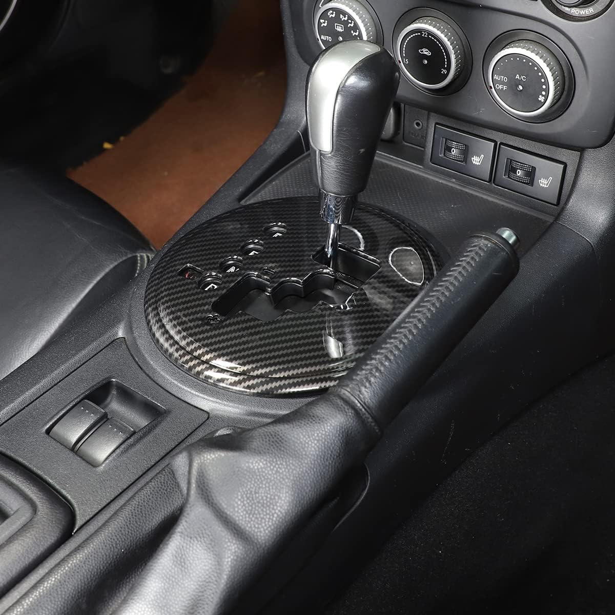 Car ABS Control Gears Panel Protective Cover molding Trims Stickers,Car Control Gears Frame Cover molding Trims Stickers for Mazda MX-5 NC RF Miata 2009-2014 (Black Carbon Fiber)