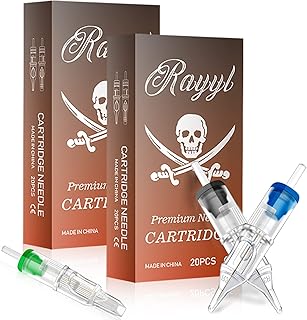 Tattoo Cartridge Needles - Rayyl 40PCS Mixed Tattoo Needles Cartridge 1203/05/07/09RL, 1207RS, 1205/07/09M1 Round Liner and Curved Magnum Needles for Tattoo Cartridge Machine Pens…