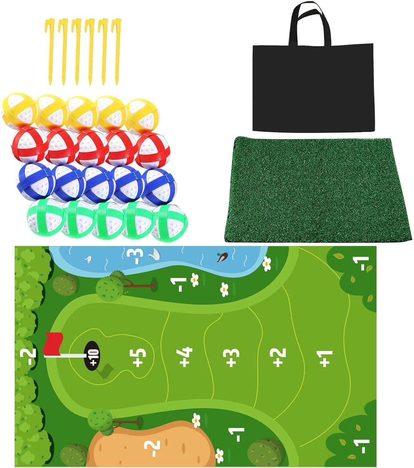 Raxove Chipping Mats, Golf Chipping Game, Golf Training Mat Stick Chip