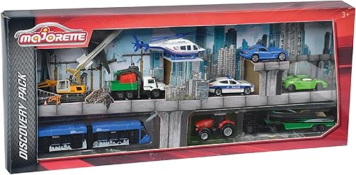 Miniatura 2 de Smoby Coffret découverte Majorette B200-10 véhicules en métal a roues libres et panneaux de signalisation
