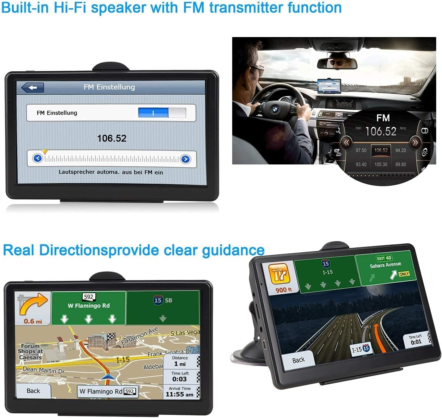 GPS Navigation for Car, Latest 2021 Map Touchscreen 7 Inch 8G 256M Navigation System with Voice Guidance and Speed ​​Camera Warning, Lifetime Free Map Update: GPS & Navigation