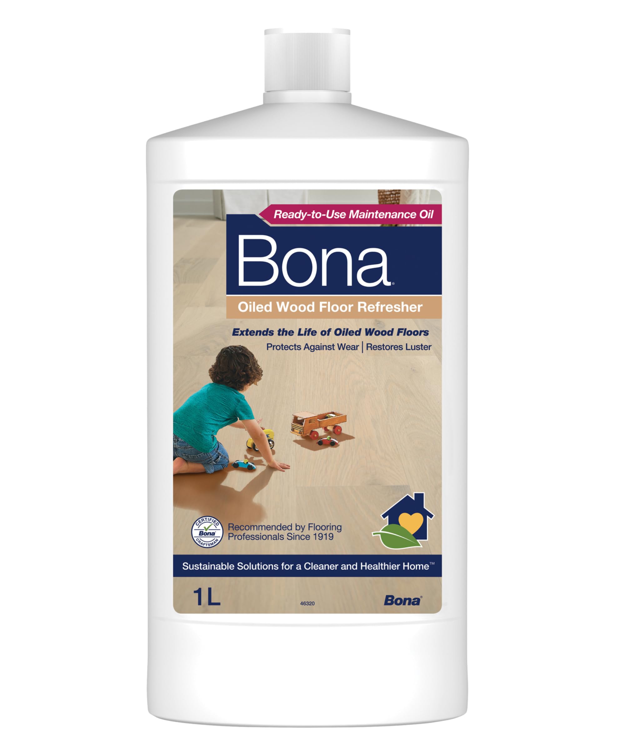 Bona - Raviveur Pour Parquets Huilés 1L - Restaure les Parquets Secs et Huilés - Contient De L'huile de Lin - Renovateur Parquet - Produit Parquet Huilé