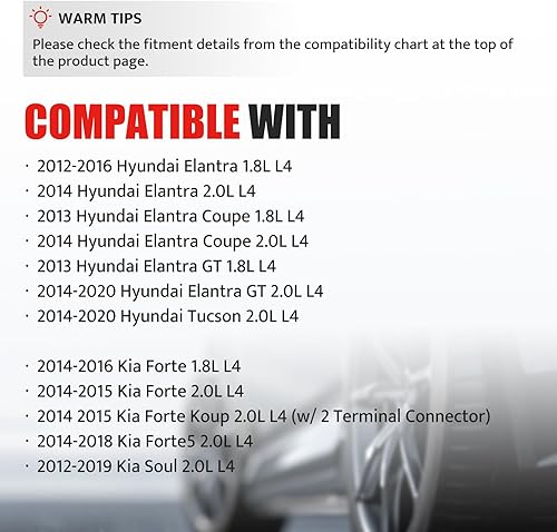 Miniatura 3 de Kit de bobina de encendido y bujías para Hyundai Elantra GT Tucson, Kia Soul Forte Forte5 2012 2013 2014 2015 2016 2017 2018 2019 2020, UF651, juego