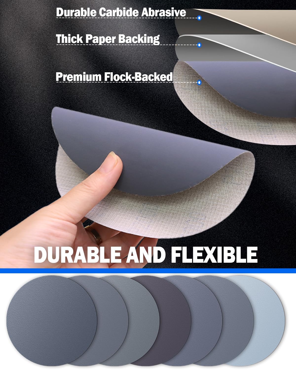6 Inch Sanding Discs - 50 Pack Fine Grit -2