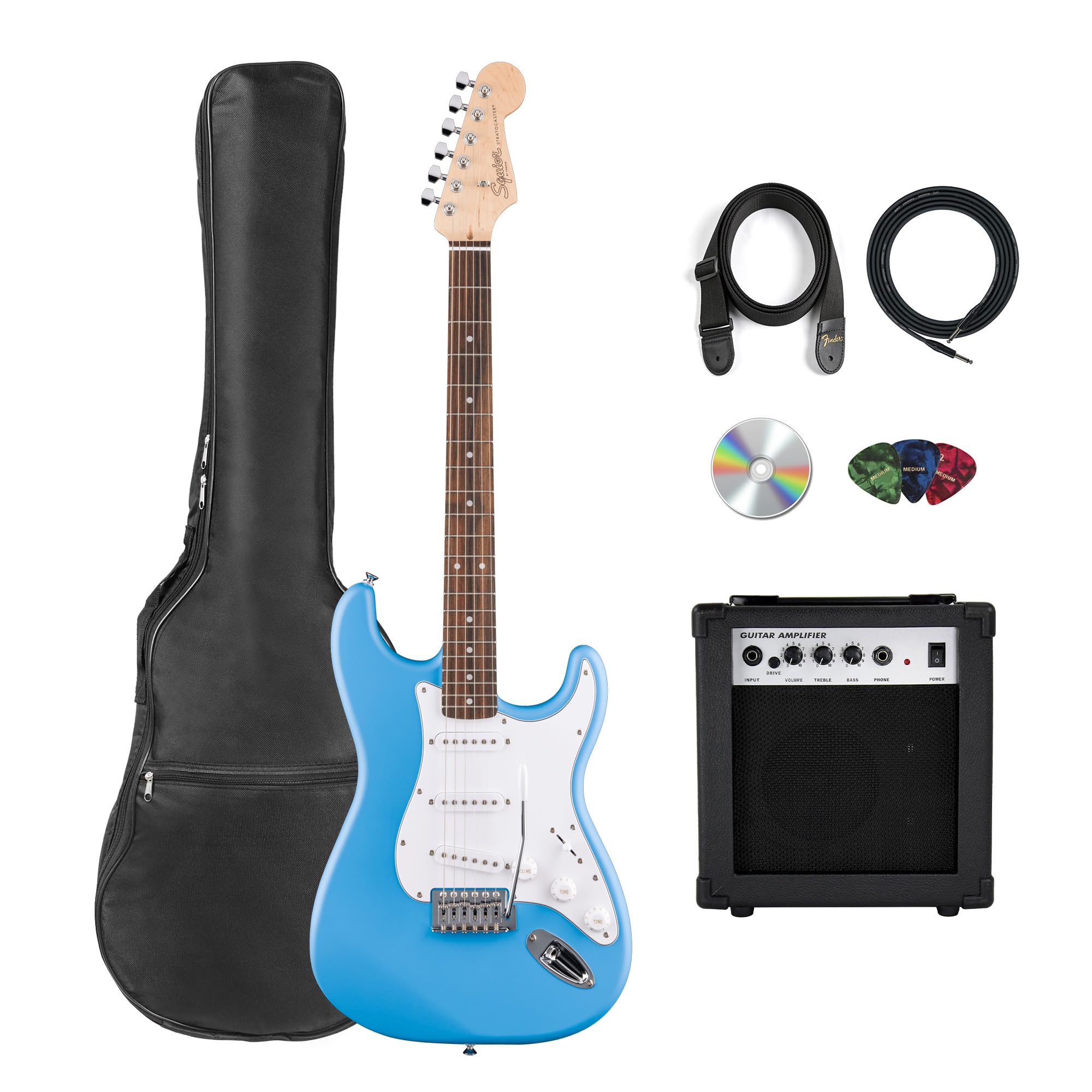 Amazon.com: Fender Squier Stratocaster - California Blue Bundle