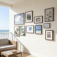 Vista 9 de Portarretratos de madera de 5 x 7 pulgadas, marco de fotos de 5 x 7 pulgadas, mate a acabado de chapa de madera de 4 x 6 pulgadas, color marrón