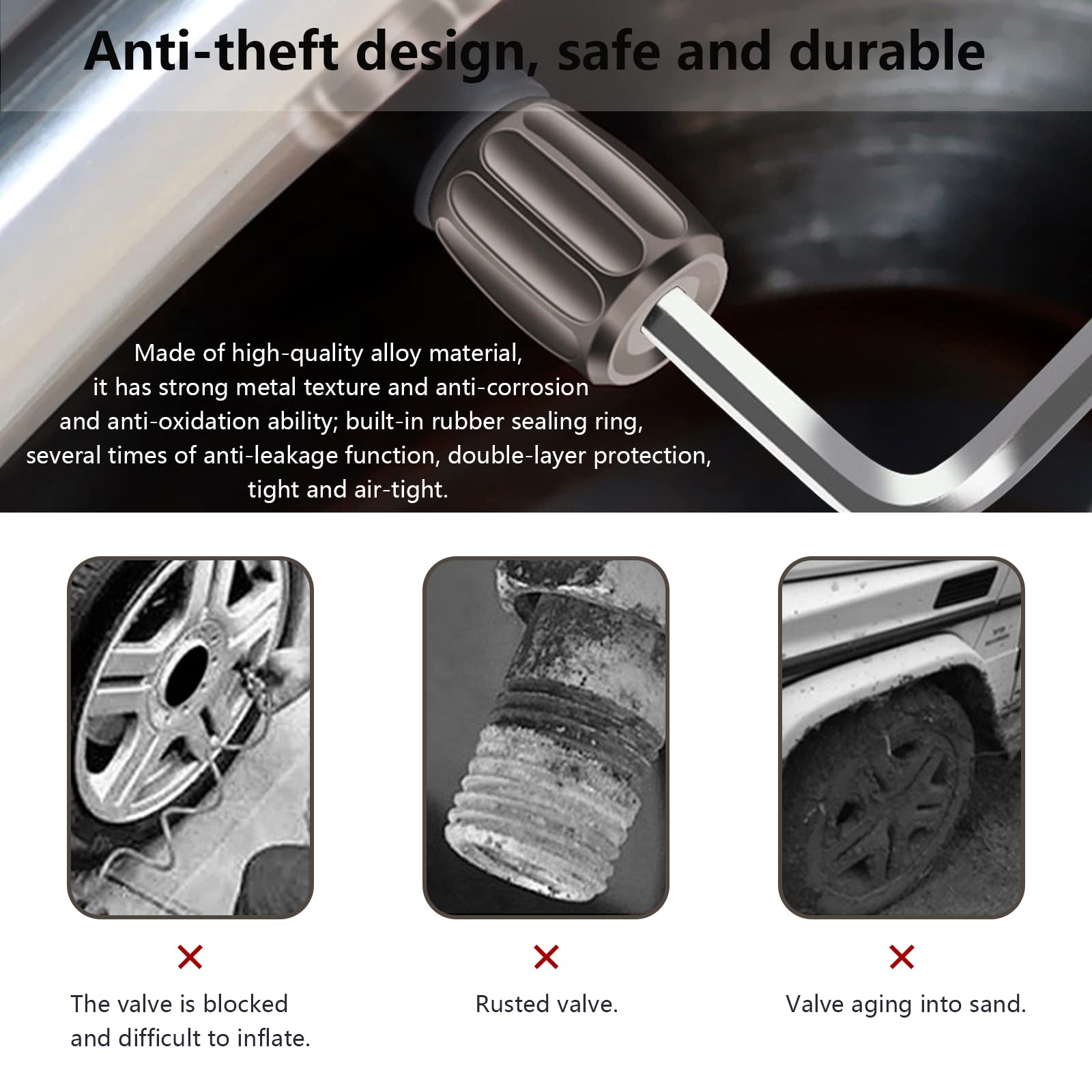 4 Bouchons De Valve De Pneu, Couvercles De Valve De Voiture En