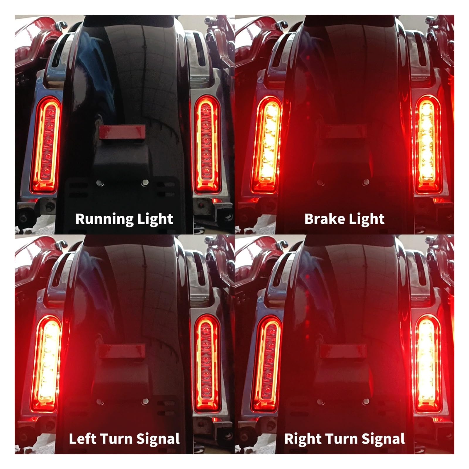 Moto luce freno Moto LED Bisaccia Supporto Di Riempimento Luce Posteriore Run Freno Indicatore Di Direzione Per Ha&rley Touring Electra Glide Ultra 2014-2022