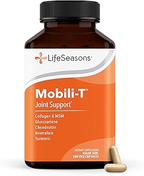 LifeSeasons Mobili-T - Joint Support Supplement - Reduces Aches & Discomforts - Increase Range of Motion - Rebuild Tissue & Cartilage - MSM Chondroitin Collagen Glucosamine & Turmeric - 208 Capsules