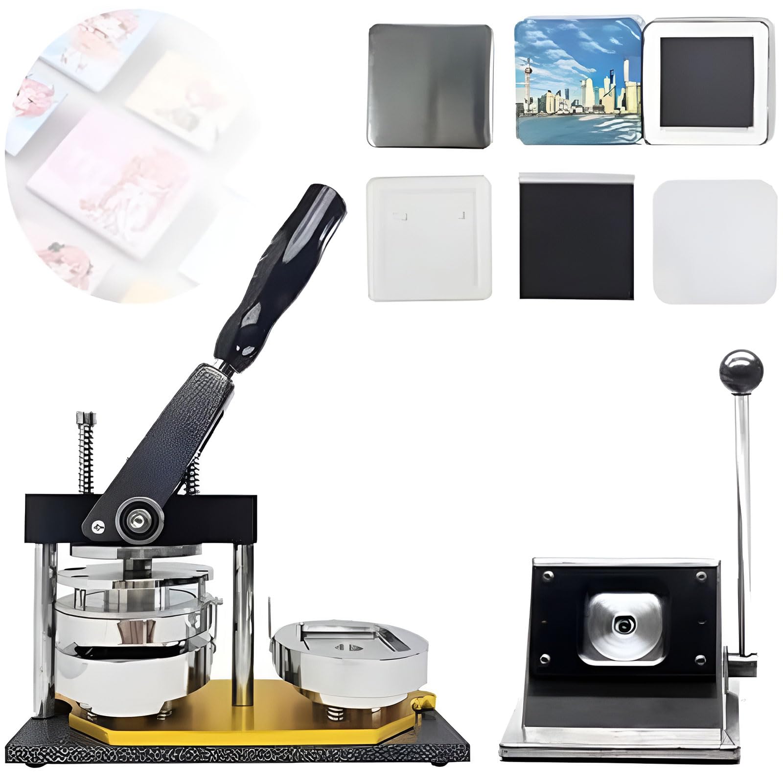 Máquina para Hacer alfileres con Cortador, máquina para Hacer alfileres magnéticos para Nevera, alfileres Personalizados, decoración con alfileres de Ropa