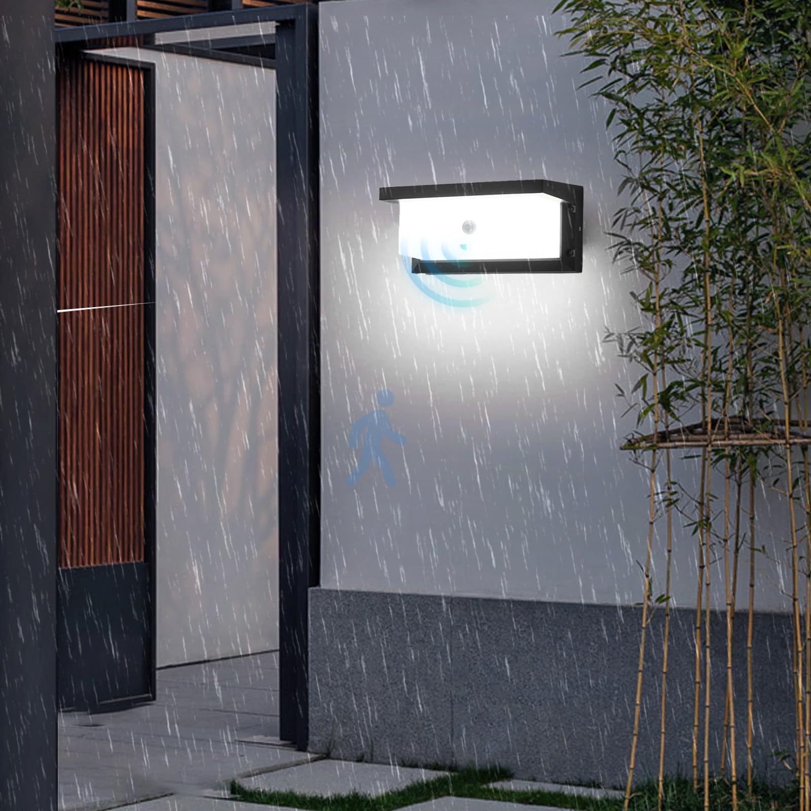 Applique murale LED extérieur 50W 30cm blanche avec détecteur - 8
