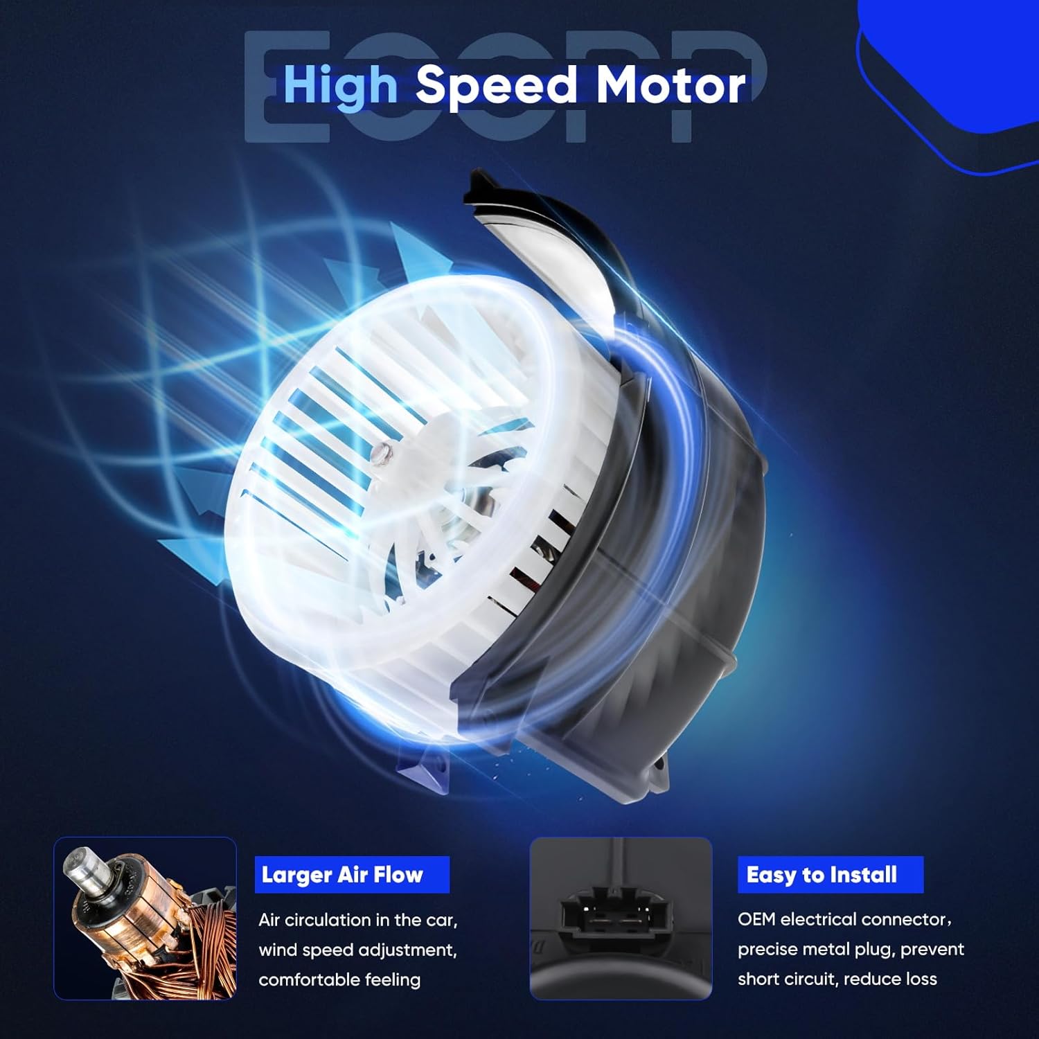 ECCPP Blower Motor Fit for Audi Q7 2007-2015/Volkswagen VW Touareg 2004-2010/Porsche Cayenne 2003-2006,2008-2010 04 05 08 09 10 AC Blower Motor Automotive Replacement 700262,7L0820021H,76994,VW3126107
