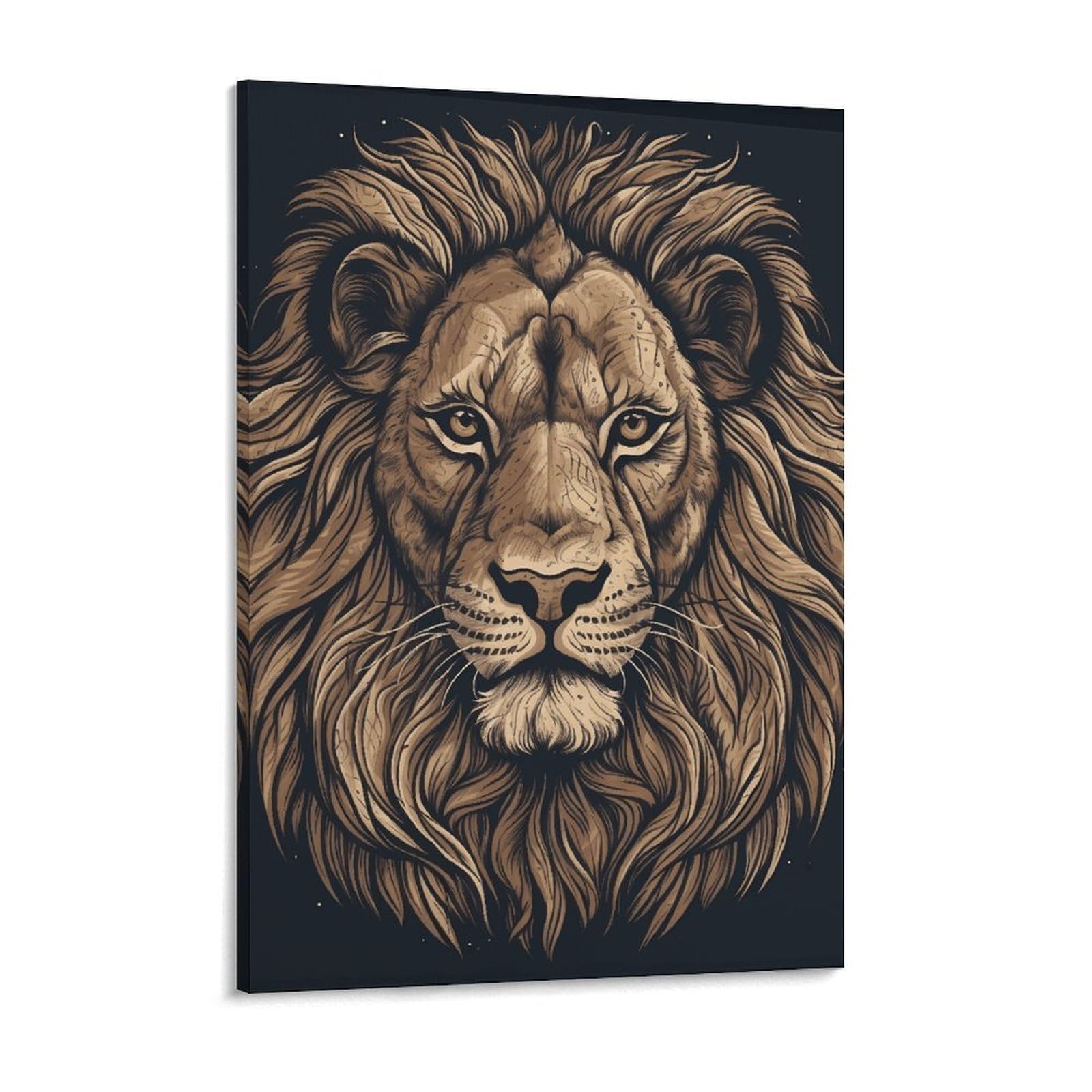 NTVOWPZO Cartoon Lion Canvas Wall Art for Bedroom 18x24inch Canvas Prints Artwork for Walls Modern Picture Artwork Painting for Living Room Aesthetic Wall Paintings for Bathroom Kitchen Office Decor