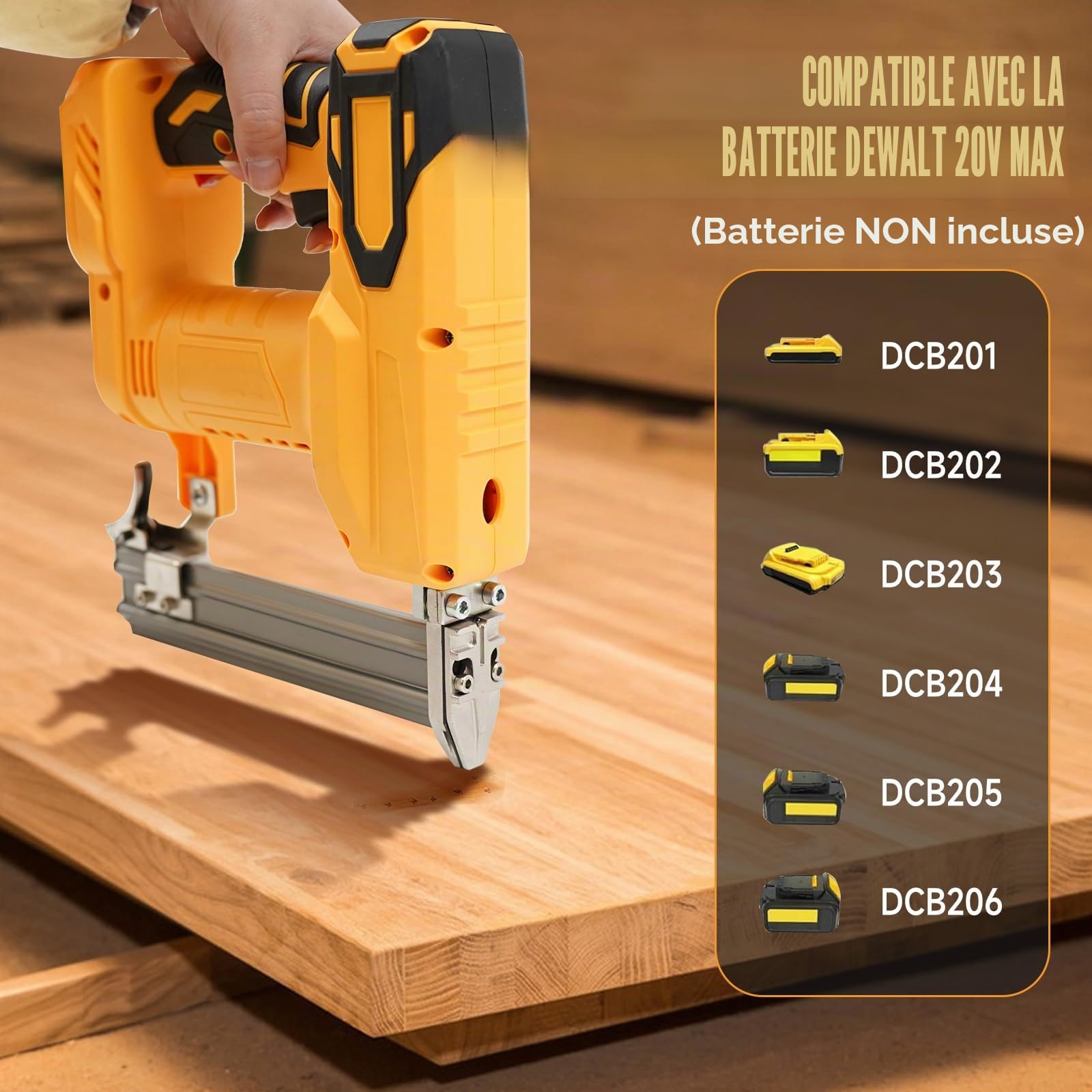 Cloueuse sans fil pour Dewalt 20 V batterie, 18GA Pistolet à clouer sans fil agrafeuse électrique cloueuse 2 en 1 avec 1000 clous et 500 agrafes pour bricolage et travaux du bois