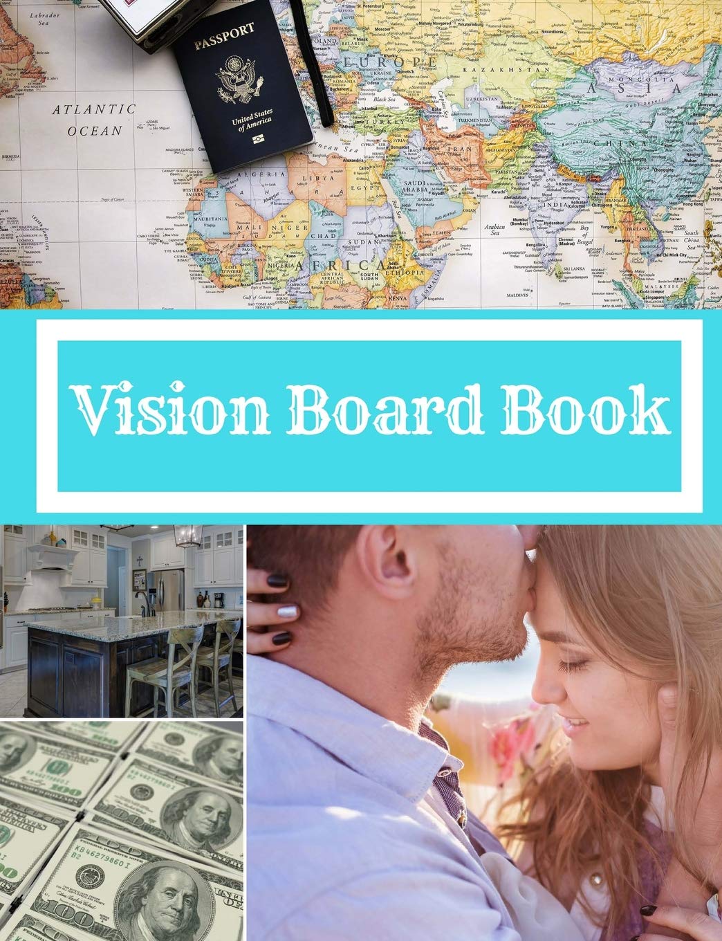 Vision Board Book: 120 blank page journal for focusing on your goals ...