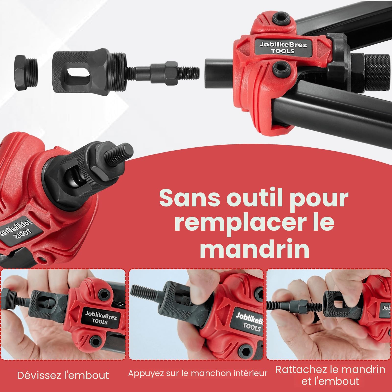 Pince a Insert Fileté Professionnelle 33 cm – Kit avec 200 Ecrous a Sertir en Boîte dans Coffret Robuste, 6 Mandrins M3–M10, Changement Rapide, Idéal pour Métal & Bricolage