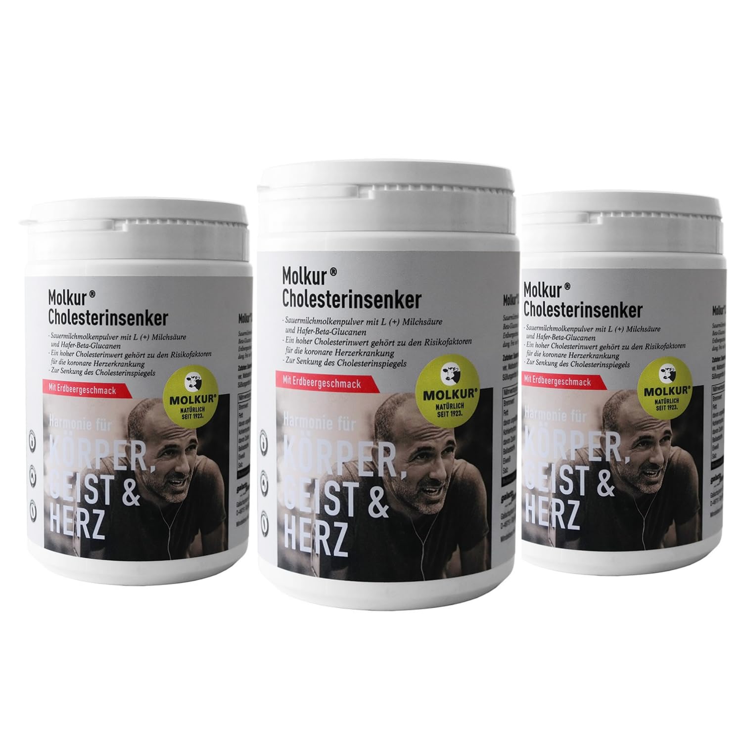 Cholesterinsenker Pulver – mit Hafer-Beta-Glucanen zur natürlichen Cholesterinreduktion – Herzgesundheit & LDL-Senkung – Erdbeergeschmack, Stevia, ohne Phytosterine