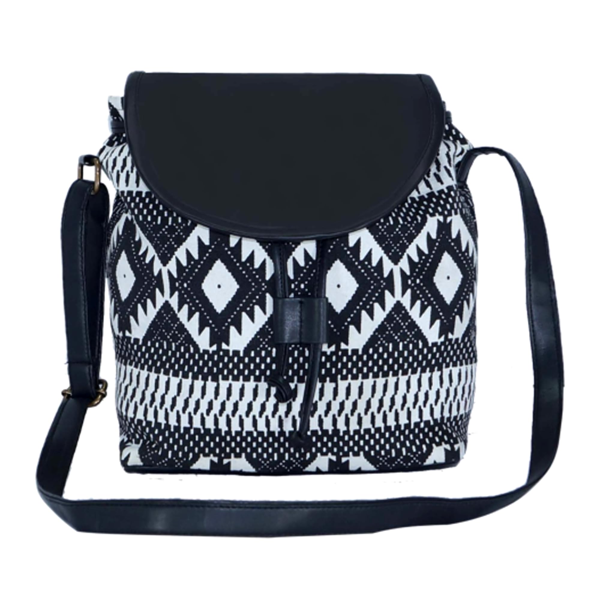 MARISSA Printed canvas sling bag available in Black-white Color. (B07QMFM2BC) Amazon Price History, Amazon Price Tracker