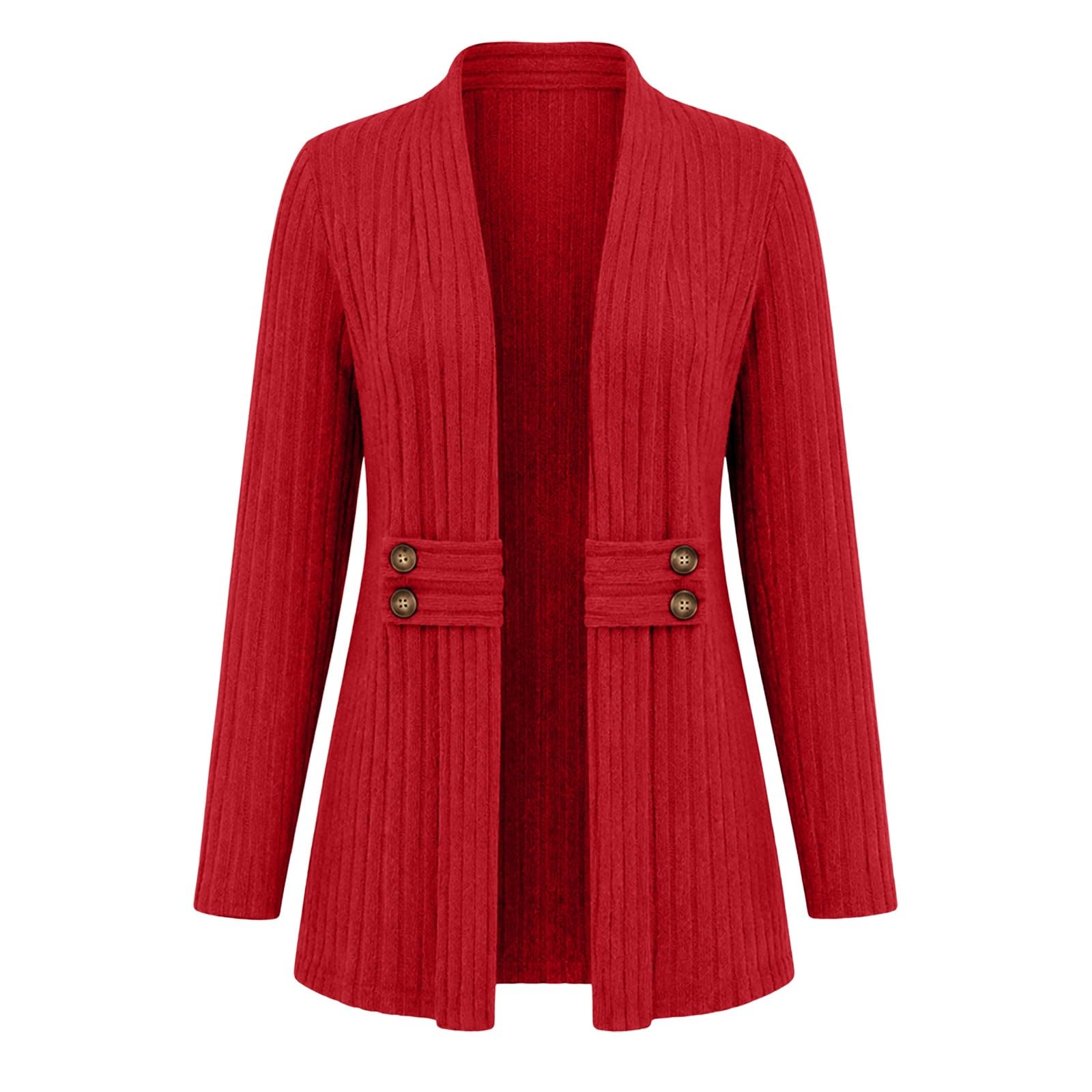 Cardigan da donna a maniche lunghe, elegante, con tasca, corto