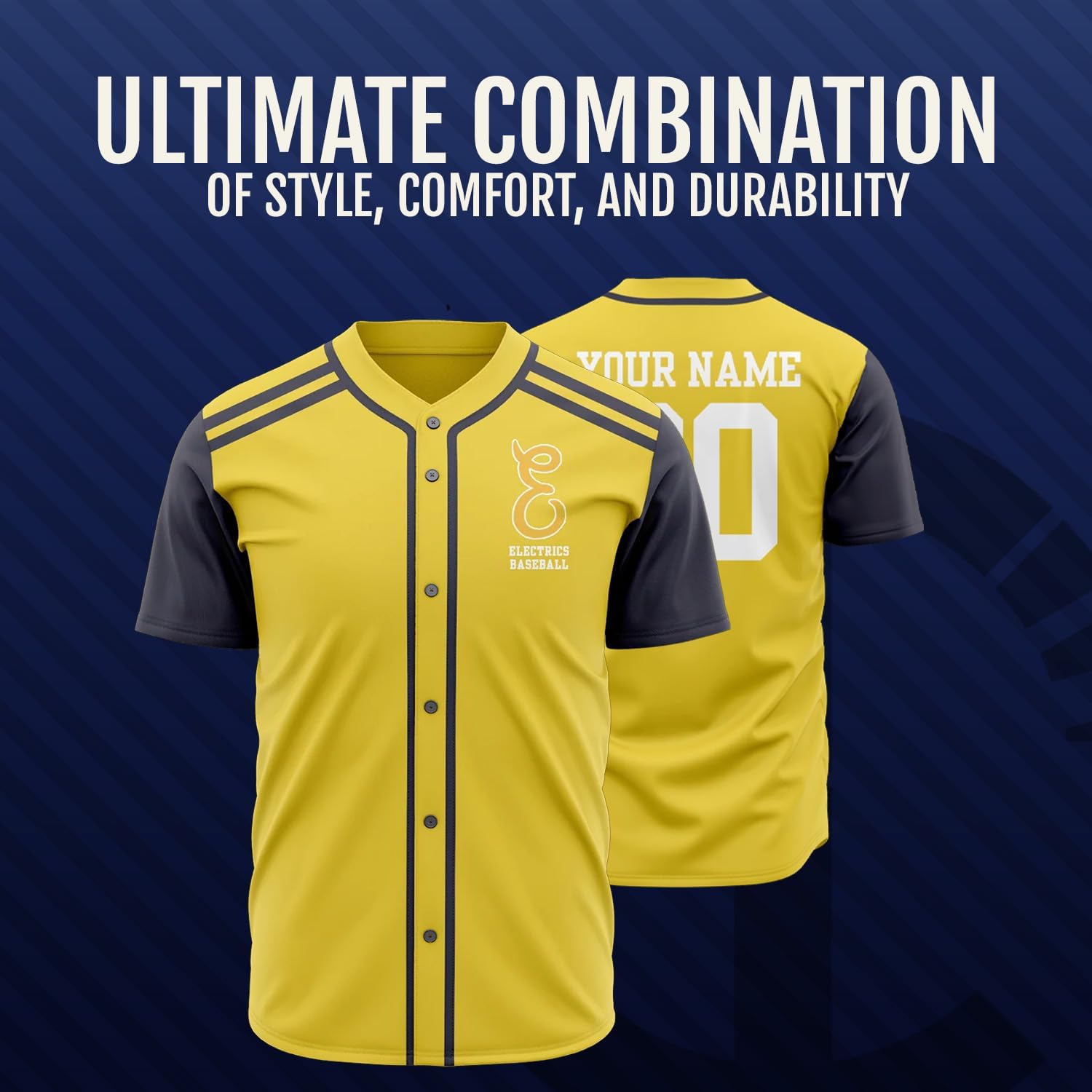 Custom Baseball Jersey for Men and Youth, Full-Button, Hand-Sewn Sports Shirt