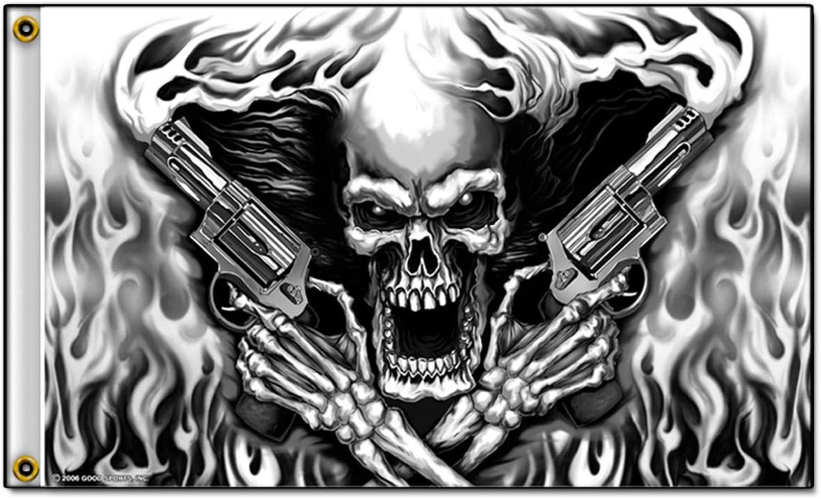 Hot Leathers (FGA1024; 3'x5') Multicolor Assassin Skull Flag