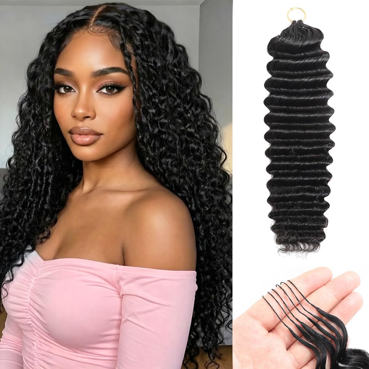 Miracle Knots Hair & Human Crochet Hair 16 Inch 60g Natural Black Black 16 Inch-60g