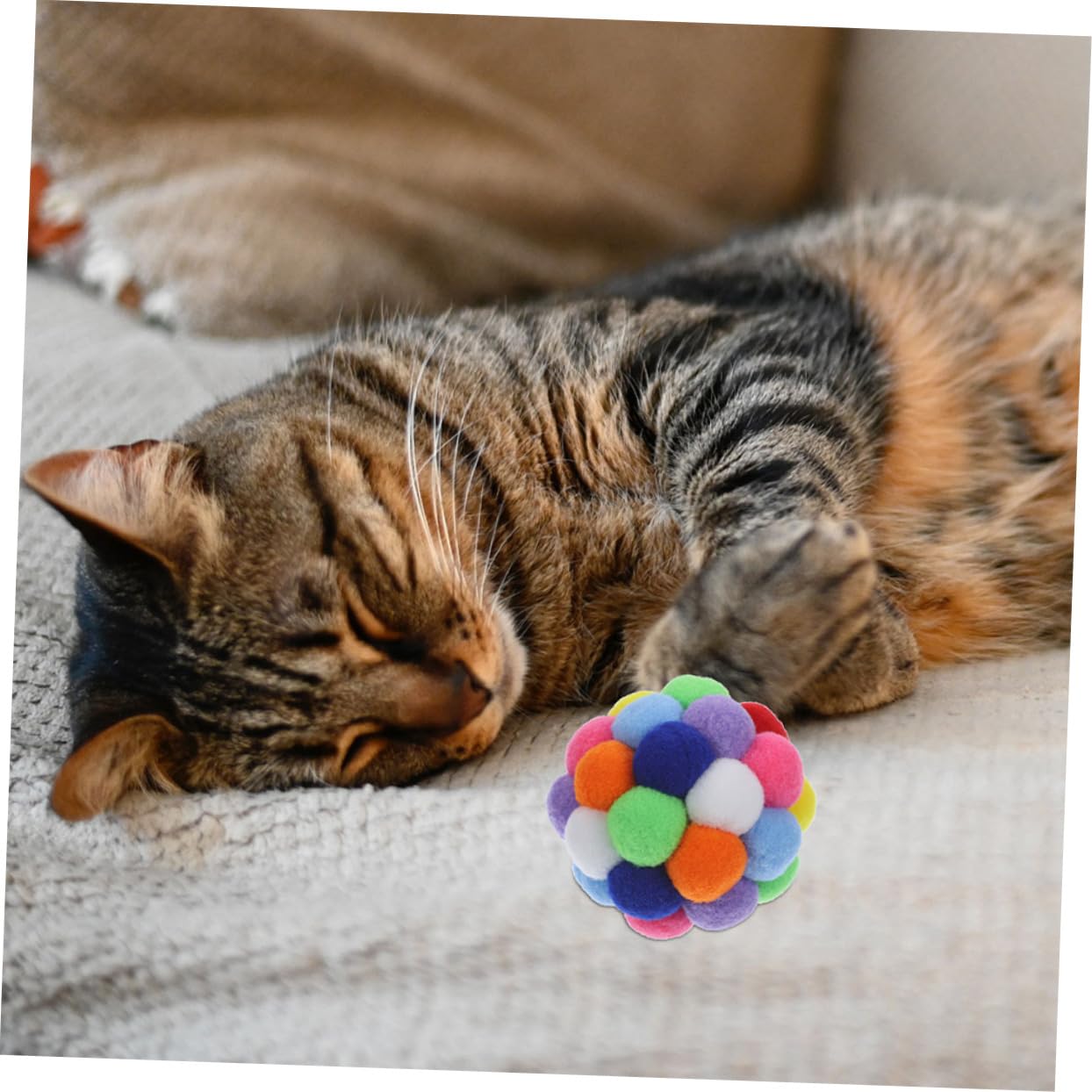 minkissy 4pièces Jouet Chat Interactif Balles pour Chats avec Clochettes Intérieur