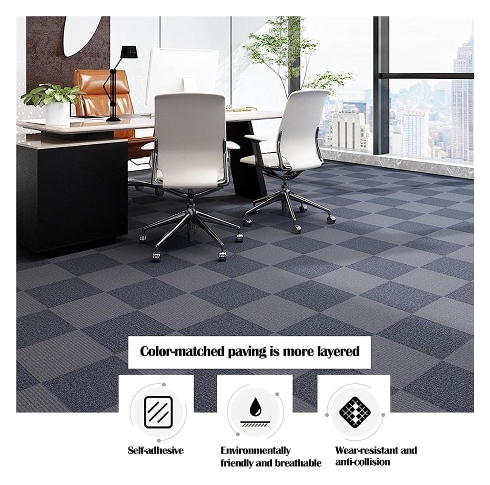 Dalles de Moquette, Revêtement de Sol antidérapant Auto-adhésif à Usage et réutilisable(12 * 12in Light Gray,12pcs)