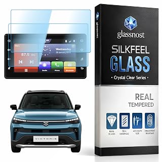 Glassnost [2 PACK] TEMPERED GLASS For MARUTI SUZUKI VICTORIS LXI, VXI & ZXI/ZXI(O) 2025 Facelift 7inch Infotainment | Universal High Definition Screen Guard Accessory 2026 [REAL GLASS. NOT PLASTIC] (Victoris [Pack 2])