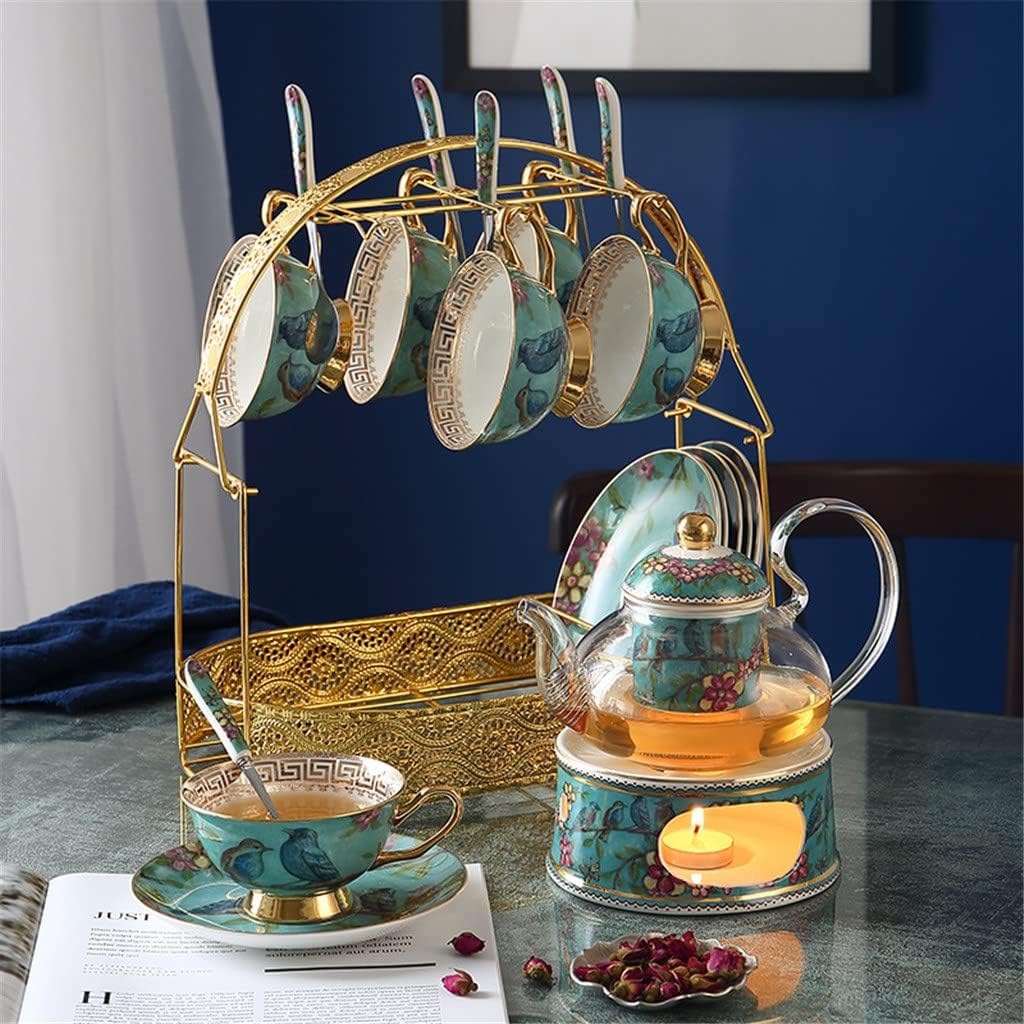 Pastoral Flower Tea Set Creative Glass Heated Afternoon Cup Fruit Delicate Teapot