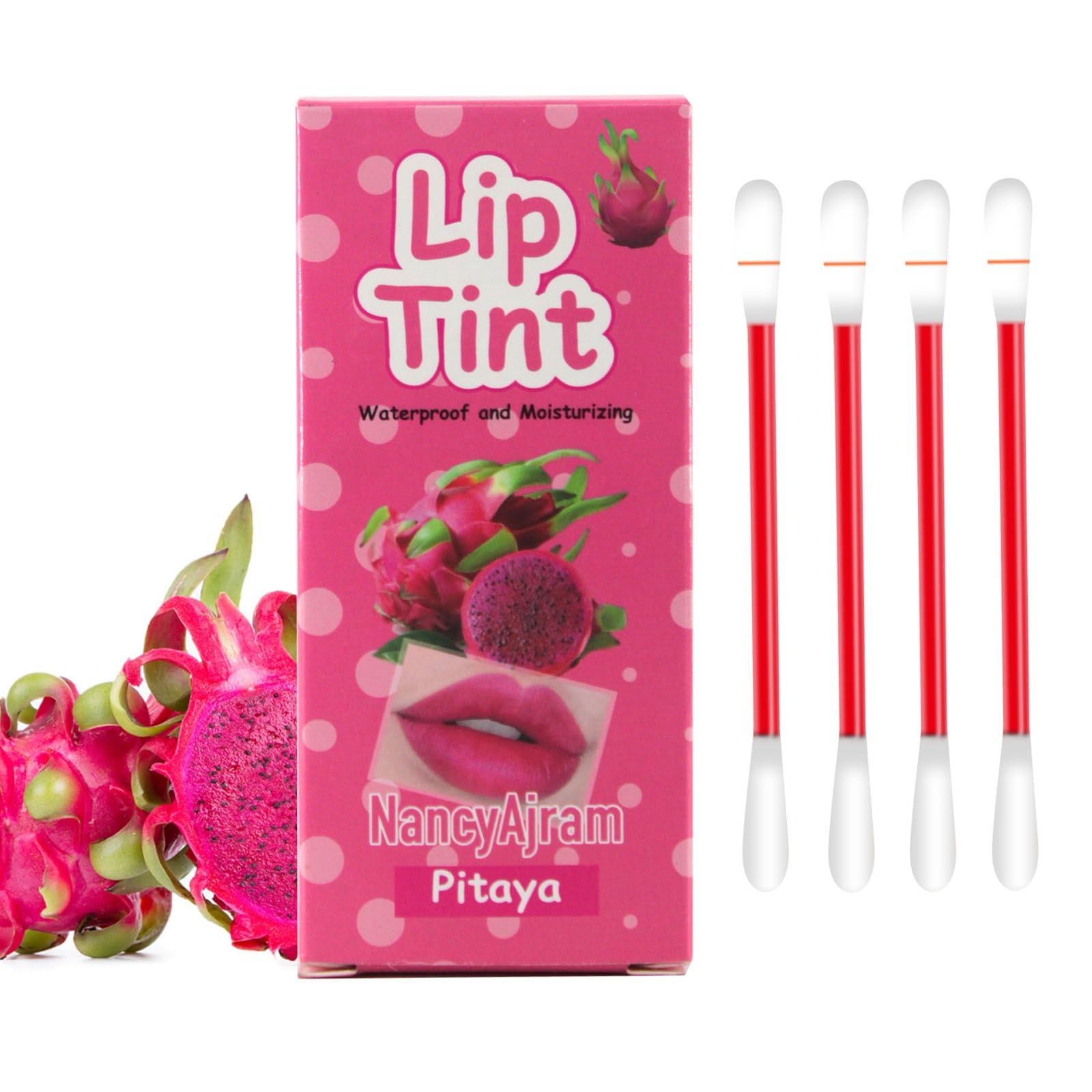 Lip Tint Cotton Swab 20 Pcs Waterproof Non-Stick Cotton Swab Lipstick Long Lasting Q Tip Lip Tint Stain